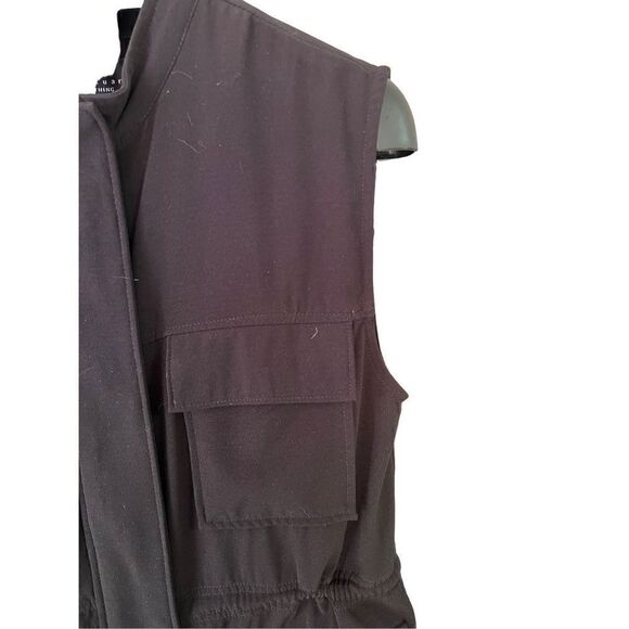 Sanctuary Women’s Vest SZ L Full Zipper RN#95377 Black 4 Front Pockets Drawstrin - Picture 8 of 10
